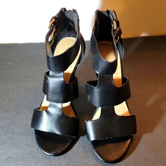 WOMEN"S BLACK OPEN TOE WITH BACK ZIPPER SANDAL - Picture 2 of 15